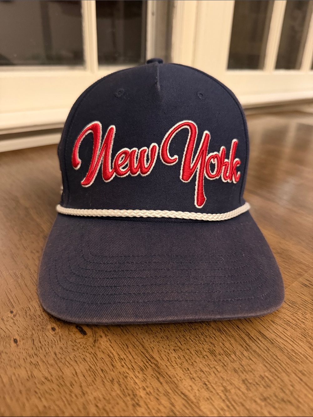 NY GIANTS Navy Rope-Trim Baseball Hat 🧢